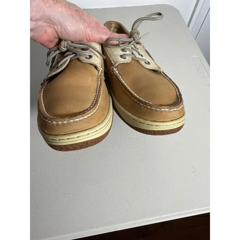 Sperry Top-Sider Billfish Mens Tan Leather Mesh Boat Shoe Contour System Sz 11.5